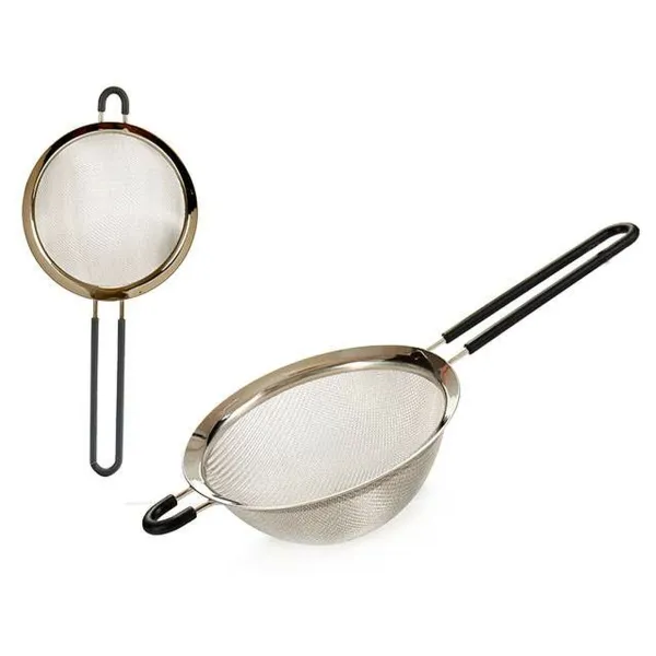 Strainer Kinvara Black Grey Silicone Stainless steel Ø 12 cm 27 x 4,5 x 12 cm 12 x 24 x 4,5 cm (24 Units)