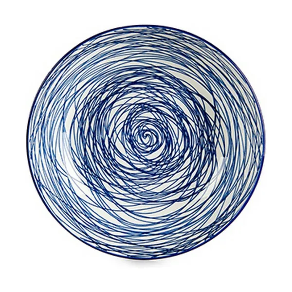 Dziļais šķīvis Vessia Zils Balts Porcelāns Strīpas 20 x 4,7 x 20 cm (6 gb.)