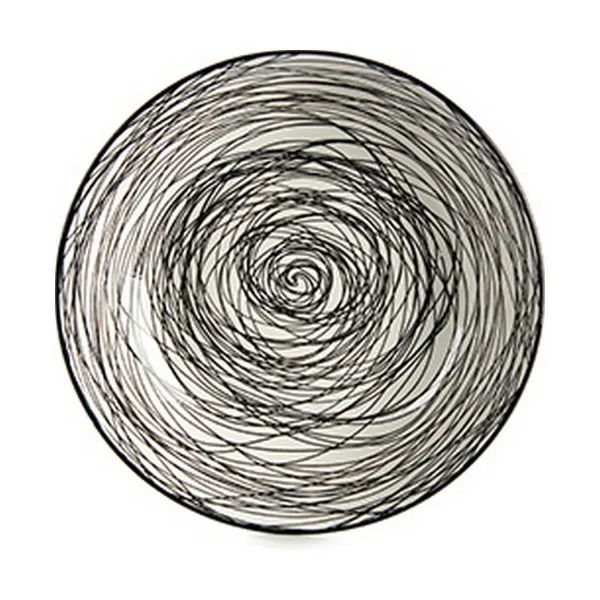 Dziļais šķīvis Vessia Balts Melns Porcelāns Strīpas 20 x 4,7 x 20 cm (6 gb.)