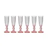 Champagne glass Vivalto Pink Transparent Glass 180 ml (6 Units)