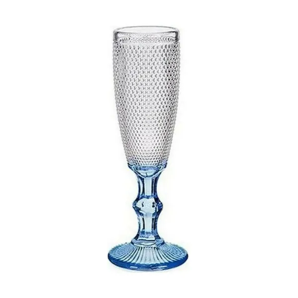 Samppanjalasi Vivalto Sininen Läpinäkyvä Lasi 180 ml Pisteet (6 osaa)