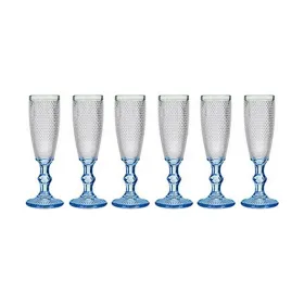 Samppanjalasi Vivalto Sininen Läpinäkyvä Lasi 180 ml Pisteet (6 osaa)