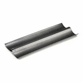 Baguette Mould Kinvara Dark grey Metal Carbon steel 16 x 2,5 x 38 cm Bread (12 Units)
