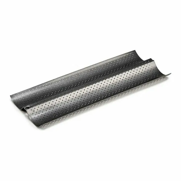 Baguette Mould Kinvara Dark grey Metal Carbon steel 16 x 2,5 x 38 cm Bread (12 Units)