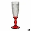 Бокал для шампанского Vivalto Красный Прозрачный Cтекло 180 ml Очки (6 штук)