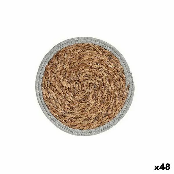 Stalo kilimėlis Gift Decor Pilka Natūralus Natūralus pluoštas Ø 30 cm 30 x 1 x 30 cm (48 vnt.)