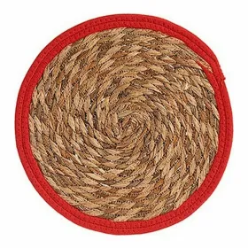 Table Mat Gift Decor Red Natural Natural Fibre 30 x 1 x 30 cm (48 Units)