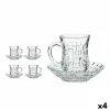 Набор чашек с блюдцами Vivalto Прозрачный Cтекло 125 ml (4 штук)