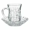 Набор чашек с блюдцами Vivalto Прозрачный Cтекло 125 ml (4 штук)