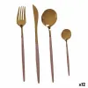 Cutlery Set Kinvara Pink Golden Stainless steel 16 x 5 x 24,5 cm (12 Units)