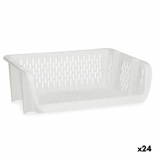 Vegetable basket Kinvara White polypropylene 30 x 13,5 x 38,7 cm (24 Units)