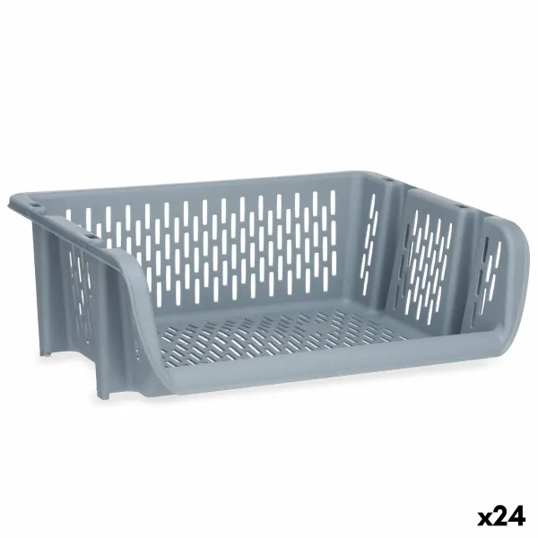 Vegetable basket Kinvara Grey polypropylene 30 x 13,5 x 38,7 cm (24 Units)