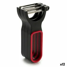 Овощечистка Kinvara Чёрный Красный Сталь Резиновый полипропилен 11 x 17,5 x 4,5 cm набор (12 штук)