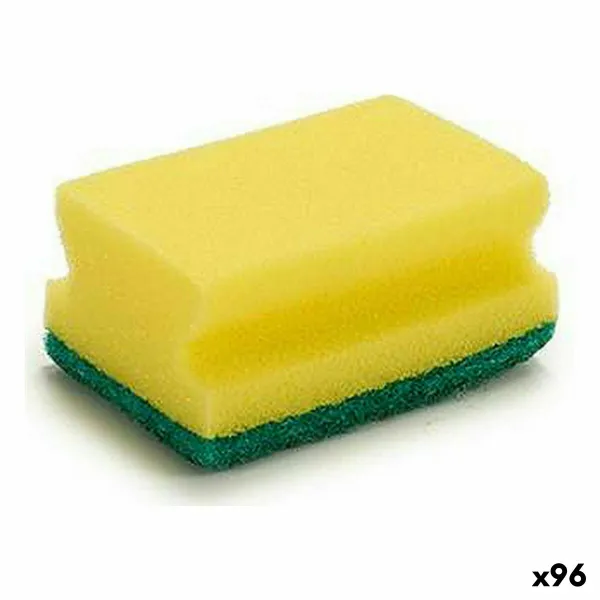 Pesusieni Keltainen Vihreä Synteettinen kuitu 4 x 9 x 6,5 cm (96 osaa)
