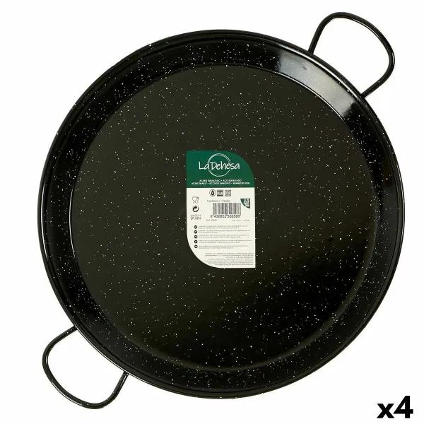 Pan La Dehesa Black Enamelled Steel Ø 50 cm 64 x 6 x 54 cm (4 Units)