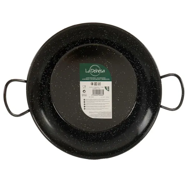 Paella Pan La Dehesa Black Enamelled Steel Ø 28 cm 39 x 10 x 29 cm (6 Units)