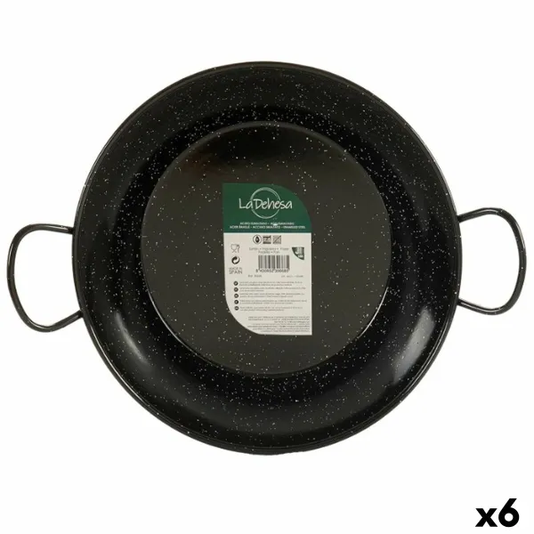 Paella Pan La Dehesa Black Enamelled Steel Ø 32 cm 42,5 x 12 x 32,5 cm (6 Units)