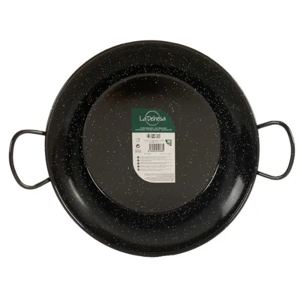 Paellapannu La Dehesa Musta Emaloitu teräs Ø 36 cm 48 x 13 x 8 cm 48 x 9,5 x 36 cm (4 osaa)