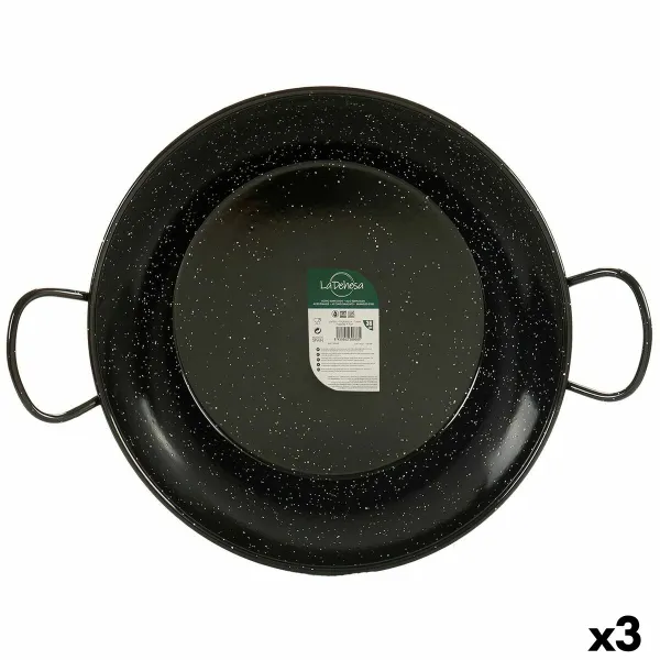 Paeljos keptuvė La Dehesa Juoda Emaliuotas plienas Ø 45 cm 46 x 13,5 x 58 cm 58 x 13,5 x 46 cm (3 vnt.)
