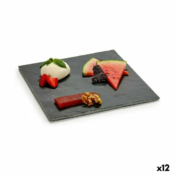 поднос для закусок Kinvara Чёрный 25 x 0,5 x 25 cm (12 штук)