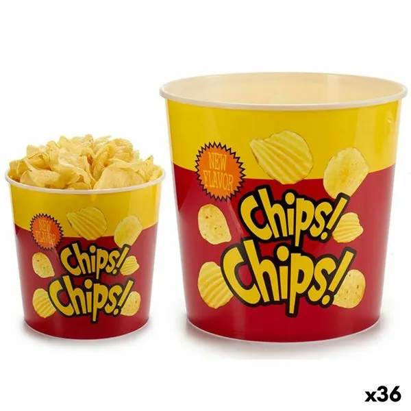 Snack Kulho Leknes polypropeeni Printattu Friteeratut perunat (ranskalaiset) 5 L 21,5 x 20 x 21,5 cm (36 Osaa)