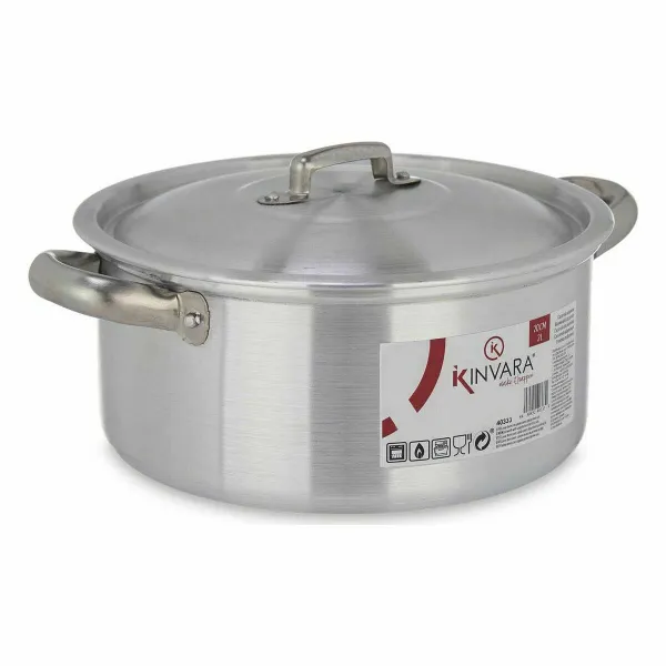 Casserole with lid Kinvara Silver 3 L 28 x 12,5 x 22 cm (10 Units)