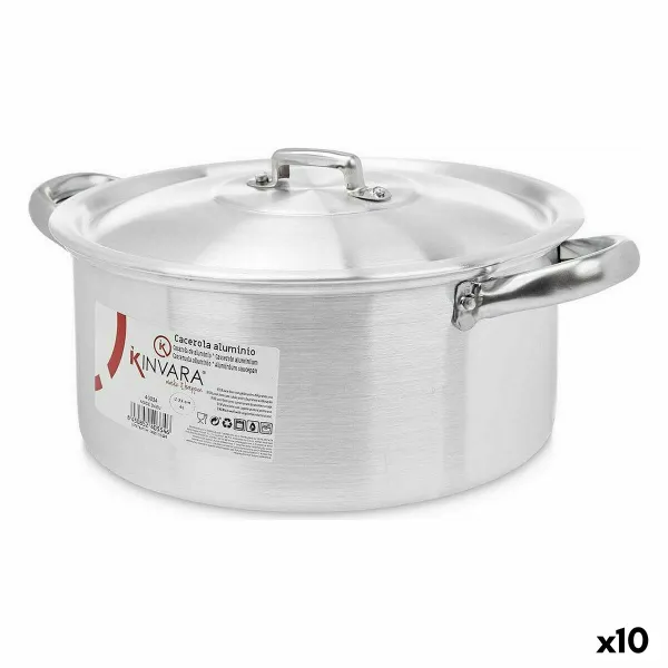 Puodas su dangčiu Kinvara Sidabras 4 L 31 x 13 x 24 cm 24 x 13 x 31 cm (10 vnt.)