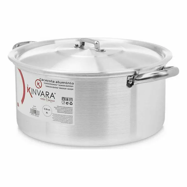 Кастрюля с крышкой Kinvara Серебристый 8 L 38 x 16 x 30,5 cm (6 штук)