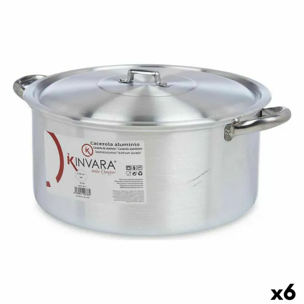 Puodas su dangčiu Kinvara Sidabras 10 L 40 x 18 x 32 cm 40 x 18 x 32,3 cm (6 vnt.)