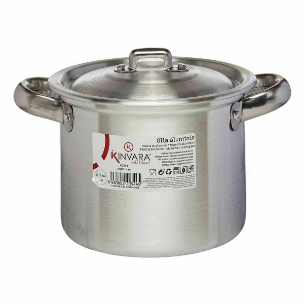 Casserole with Lid Kinvara Silver Aluminium 16 x 14 x 21 cm 20 x 14 x 16 cm Ø 14 cm (6 Units)