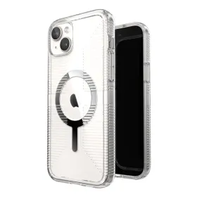 Speck Gemshell Grip + MagSafe - Case for iPhone 15 Plus / iPhone 14 Plus (Clear / Chrome Finish)