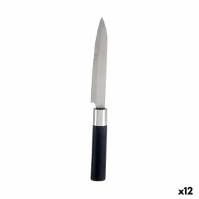 Virtuvės peilis Kinvara Juoda Sidabras Nerūdijantis plienas Plastmasinis 3 x 23,5 x 2 cm (12 vnt.)