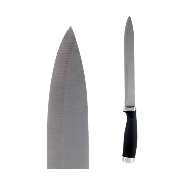 Kitchen Knife Kinvara Black Silver Stainless steel Plastic 3,5 x 33 x 2 cm 33 x 2 x 3,5 cm (12 Units)