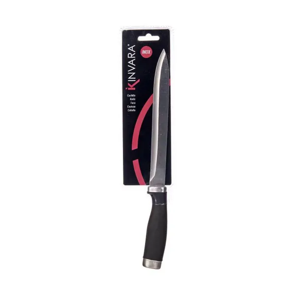 Kitchen Knife Kinvara Black Silver Stainless steel Plastic 3,5 x 33 x 2 cm 33 x 2 x 3,5 cm (12 Units)
