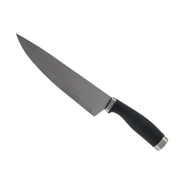 Kitchen Knife Kinvara Black Silver Stainless steel Plastic 5 x 2 x 33 cm 5 x 33 x 2,5 cm (12 Units)