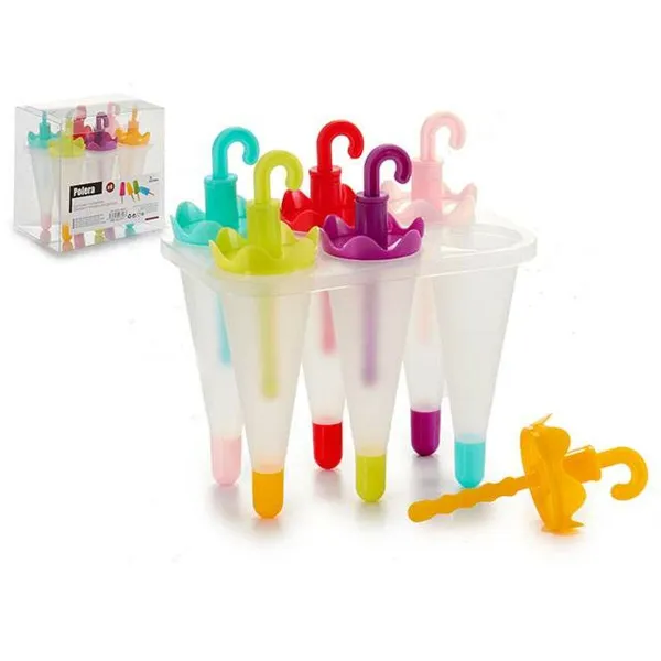 Ice-cream Mould Leknes Blue Red Green Purple Orange Pink polypropylene 11 x 16,5 x 16 cm 16 x 16,5 x 11 cm Umbrella (24 Units)