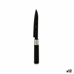 Virtuvės peilis Kinvara Juoda Nerūdijantis plienas Plastmasinis 2,5 x 24 x 2,5 cm Marmurą (12 vnt.)