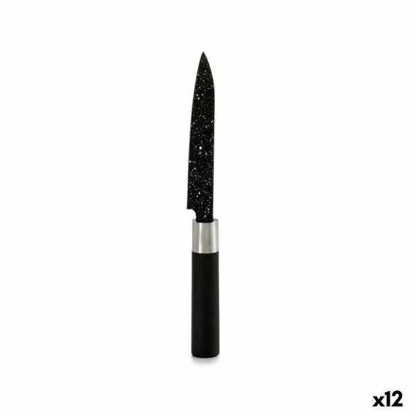Virtuvės peilis Kinvara Juoda Nerūdijantis plienas Plastmasinis 2,5 x 24 x 2,5 cm Marmurą (12 vnt.)