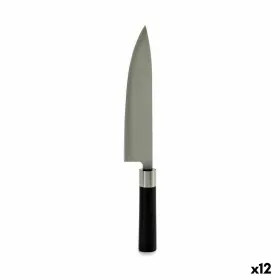 Virtuvės peilis Kinvara Juoda Sidabras Nerūdijantis plienas Plastmasinis 5 x 33,5 x 2,3 cm 33,5 x 2 x 5 cm (12 vnt.)