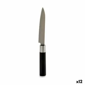 Virtuvės peilis Kinvara Juoda Sidabras Nerūdijantis plienas Plastmasinis 2,7 x 24,3 x 1,8 cm (12 vnt.)
