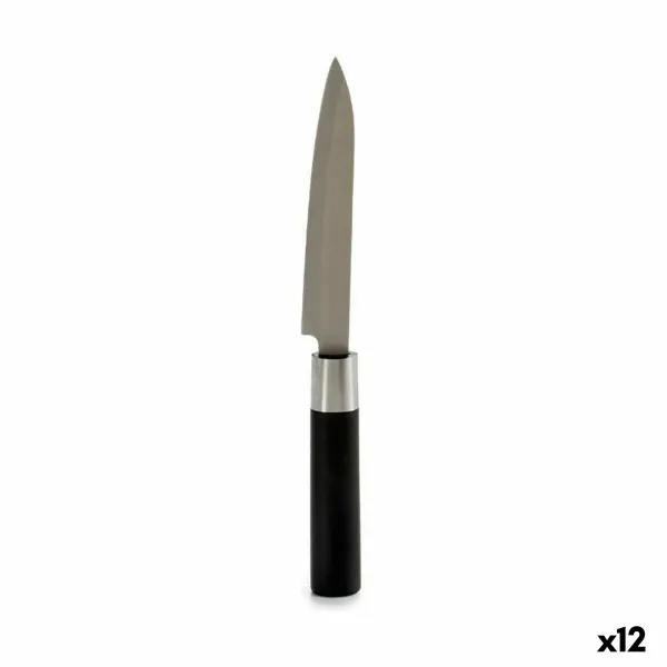 Virtuvės peilis Kinvara Juoda Sidabras Nerūdijantis plienas Plastmasinis 2,7 x 24,3 x 1,8 cm (12 vnt.)