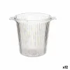 Ledo kibirėlis Leknes Skaidrus polistirenas Dryžiai 16,5 x 17 x 21 cm (12 vnt.)