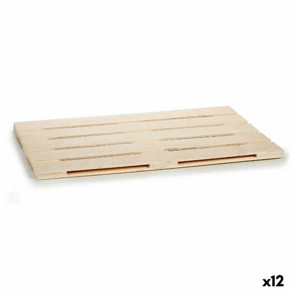 поднос для закусок Gift Decor Коричневый Деревянный 40 x 2 x 60 cm (12 штук)