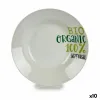Deep Plate Organic White Green Porcelain Printed Ø 20,6 cm 20,5 x 4 x 20,5 cm (10 Units)