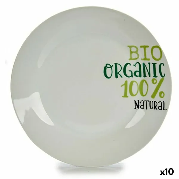Plokščia lėkštė Organic Porcelianas Raštuotas 24,4 x 2,6 x 24,4 cm (10 vnt.)