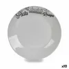 Plakans trauks Balts Melns Porcelāns Iespiests Pasta Ø 24,4 cm 24 x 2,6 x 24 cm (10 gb.)