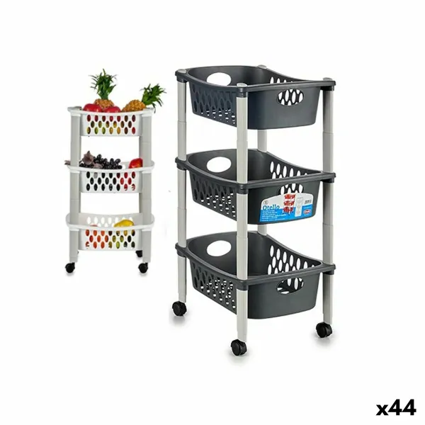 Daržovių vežimėlis Stefanplast Balta Antracito Plastmasinis 40 x 29,5 x 68,5 cm (44 Unidades)