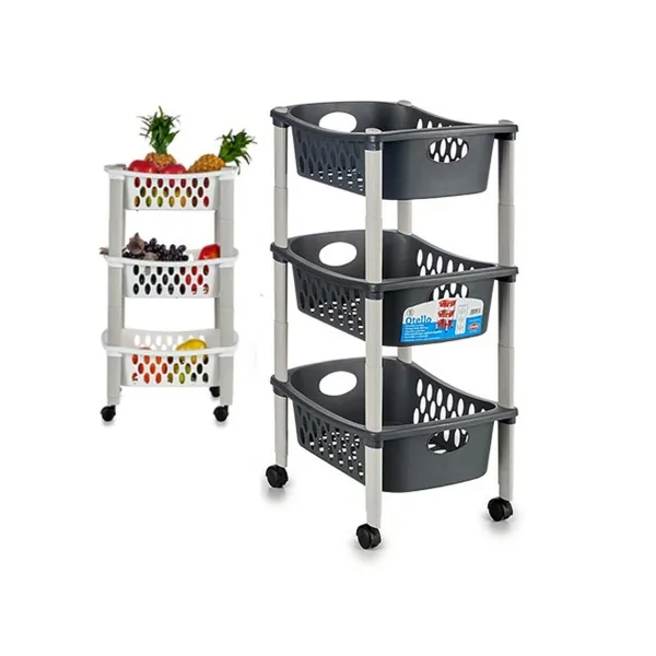Daržovių vežimėlis Stefanplast Balta Antracito Plastmasinis 40 x 29,5 x 68,5 cm (44 Unidades)