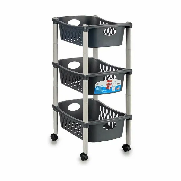 Daržovių vežimėlis Stefanplast Balta Antracito Plastmasinis 40 x 29,5 x 68,5 cm (44 Unidades)