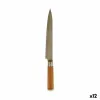 Keittiöveitsi Kinvara Ruskea Hopeinen Bambu Ruostumaton teräs 3 x 33,5 x 2,5 cm (12 osaa)